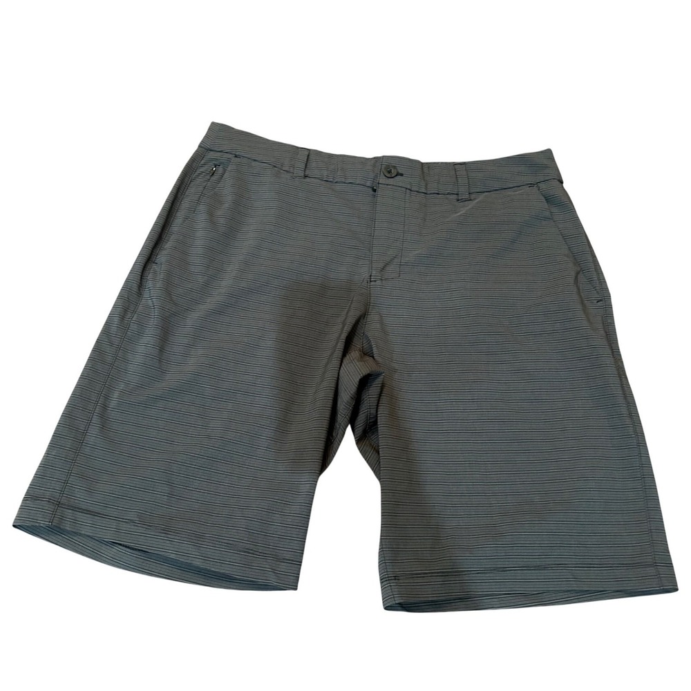 Hang Ten Hybrid Golf Shorts Mens Gray Micro Stripe Performance 36